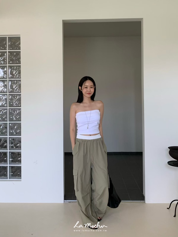 工裝口袋鬆緊長褲(闆娘.花花清單)